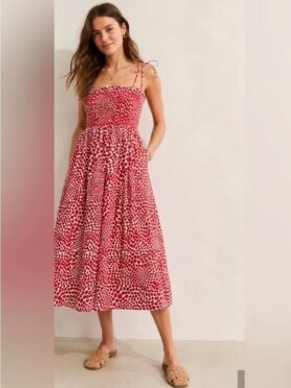Jcrew Paloma dress in strawberry swirl cotton poplin NWT size M